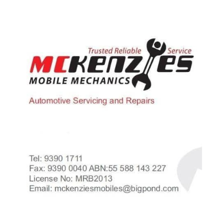 Club Sponsor: Mckenzies Mobile Mechanics